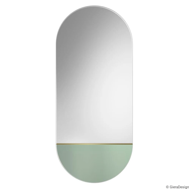 Lustro Novi jasnozielone – owalne z kolorową wstawką. GieraDesign