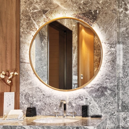Lustro Scandi Gold podświetlane GieraDesign.