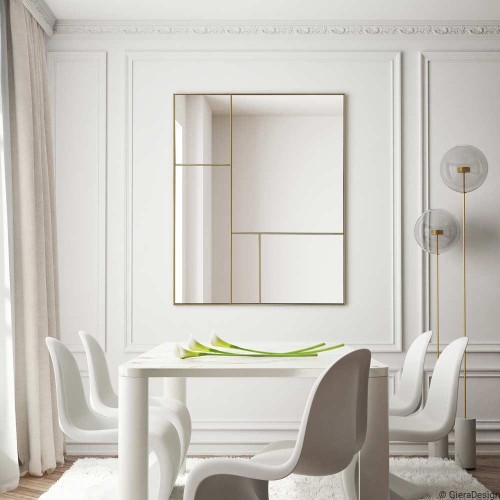 Lustro Credo Linea w ramie z mosiądzu dekoracyjne. GieraDesign
