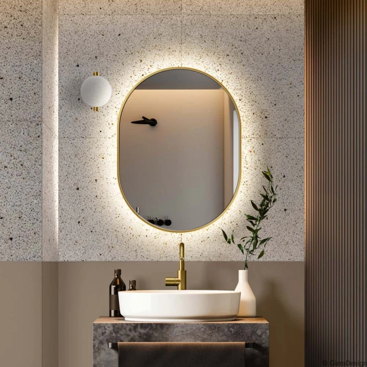 Lustro Ambient Slim – złote podświetlane. GieraDesign