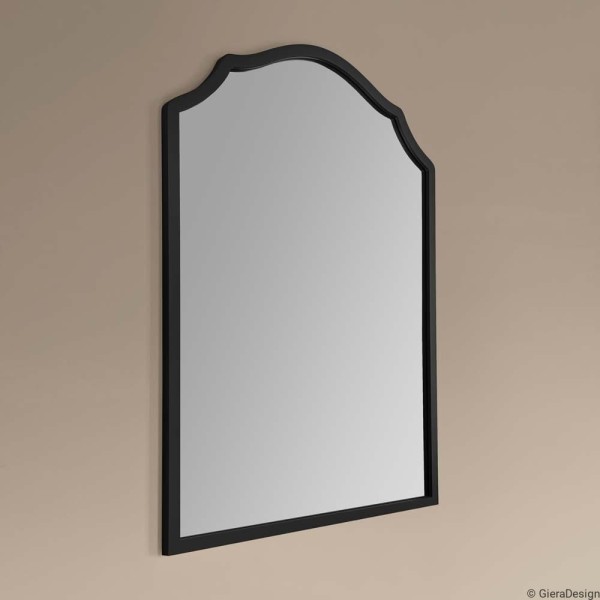 Lustro Grand Porto czarne w ponadczasowe ramie z falą w stylu vintage. GieraDesign