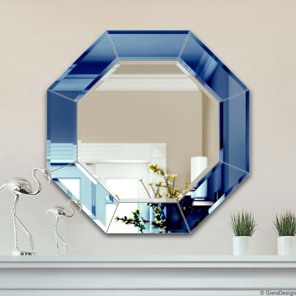 Lustro Cristal Oktagon - niebieskie. GieraDesign