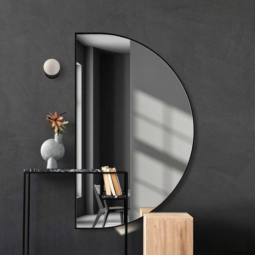 Lustro Portal Wide - półokrągłe, czarne. GieraDesign.