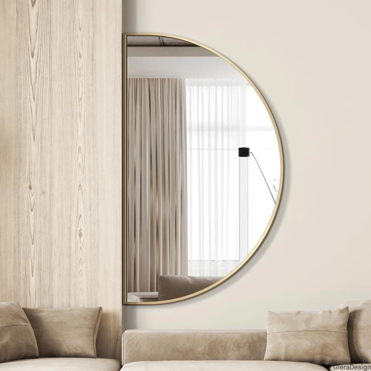 Lustro Portal Wide - półokrągłe złote. GieraDesign