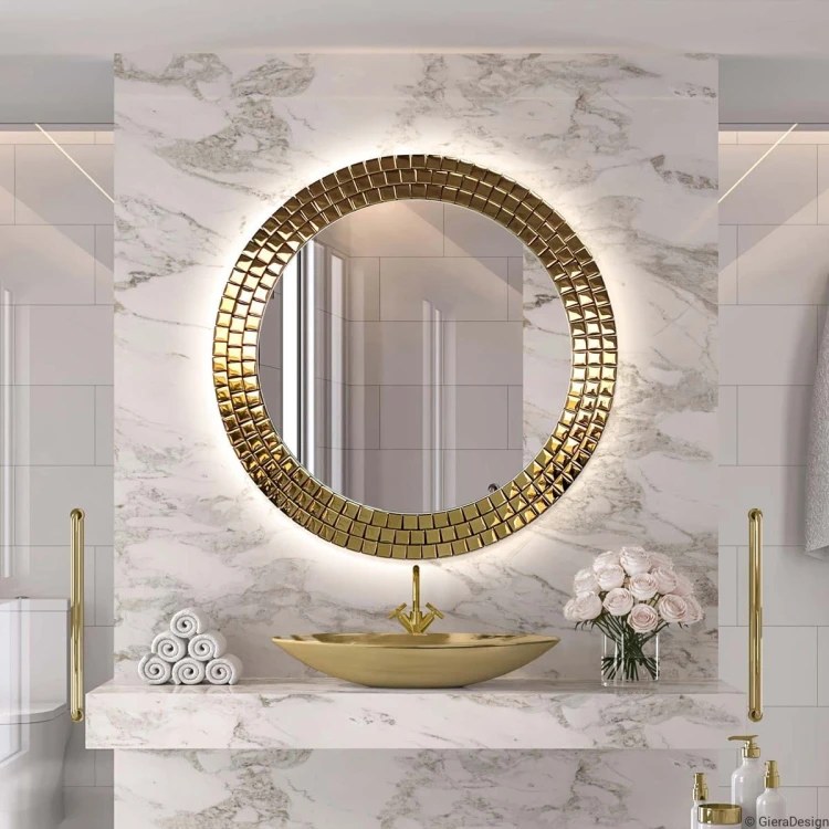 Lustro Aurora Gold podświetlane. GieraDesign