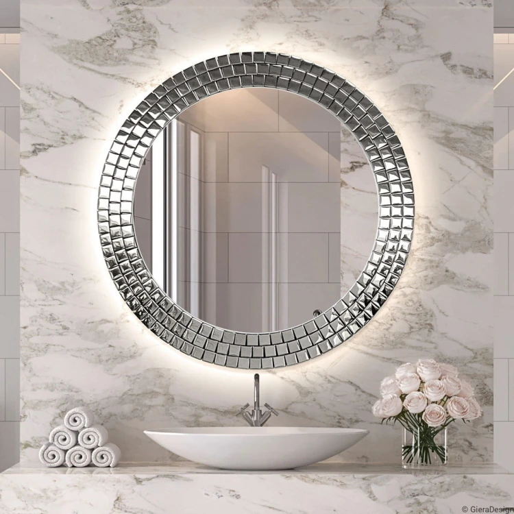 Lustro Aurora Silver podświetlane. GieraDesign