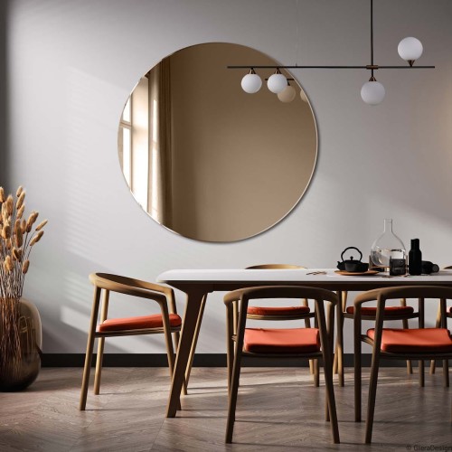 Lustro okrągłe brązowe. GieraDesign