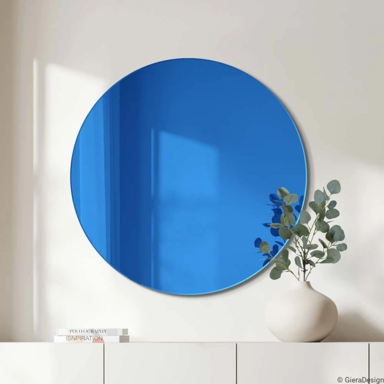 Lustro okrągłe niebieskie. GieraDesign