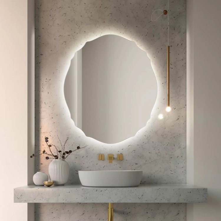 Lustro Grand Mono stylowe do łazienki LED nad umywalką w nowoczesnej łazience, GieraDesign.