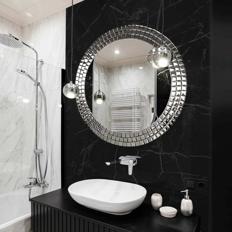 Okrągłe lustro Aurora Silver. GieraDesign