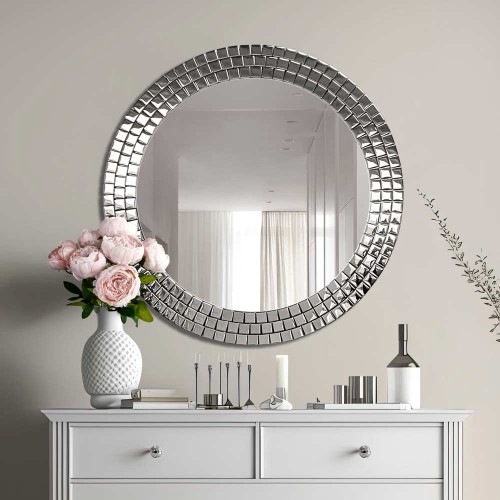 Okrągłe lustro Aurora Silver. GieraDesign