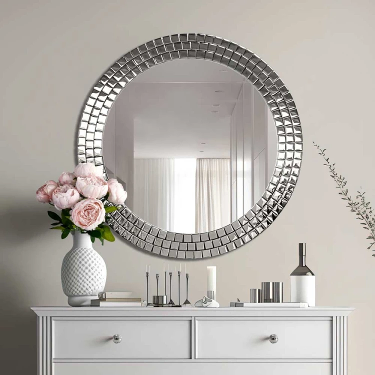 Okrągłe lustro Aurora Silver. GieraDesign