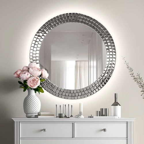 Lustro Aurora Silver podświetlane. GieraDesign