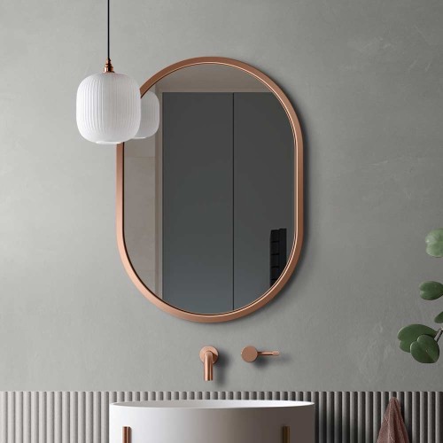 Lustro Ambient miedź – owalne do łazienki. GieraDesign