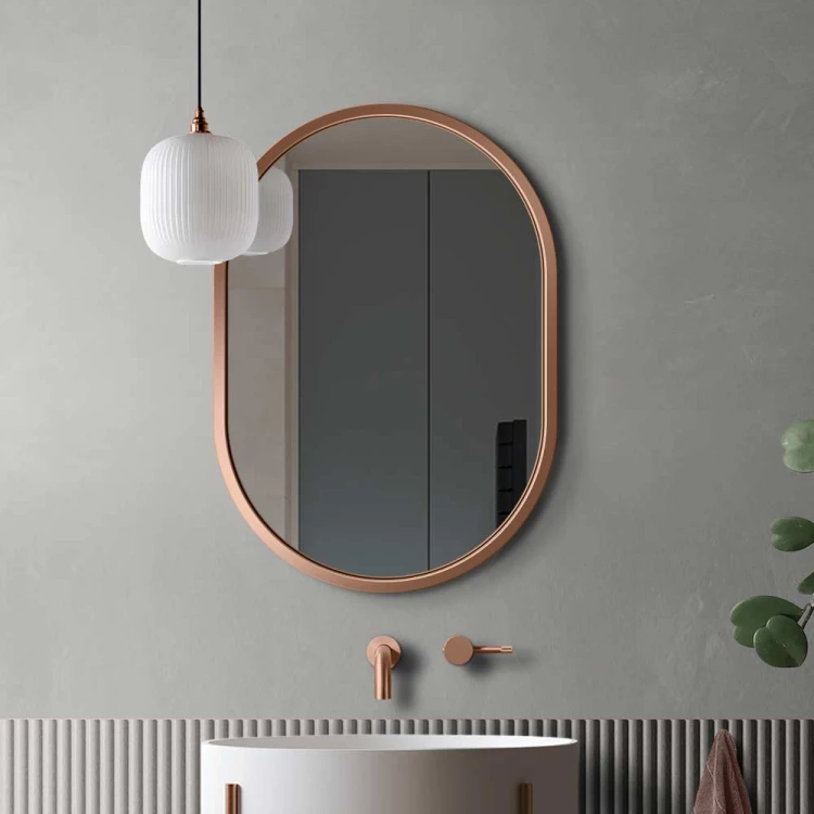 Lustro Ambient miedź – owalne do łazienki. GieraDesign
