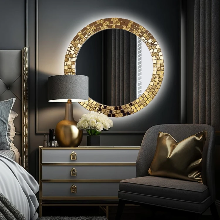 Lustro Aurea Gold podświetlane. GieraDesign