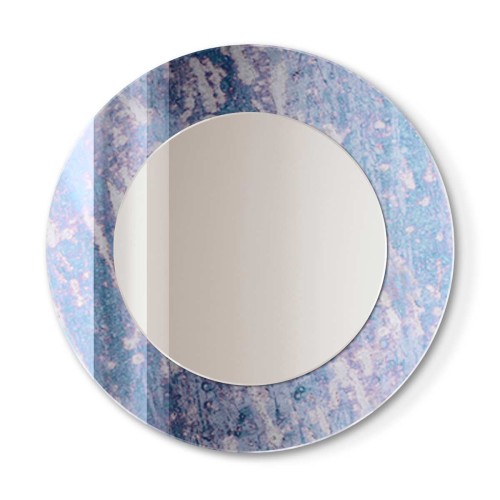 Lustro w postarzanej ramie Modern Line Antique - okrągłe lustro, rama z lustra postarzanego - GieraDesign