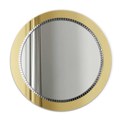 Lustro Bracelet okrągłe w złotej lustrzanej ramie.  GieraDesign