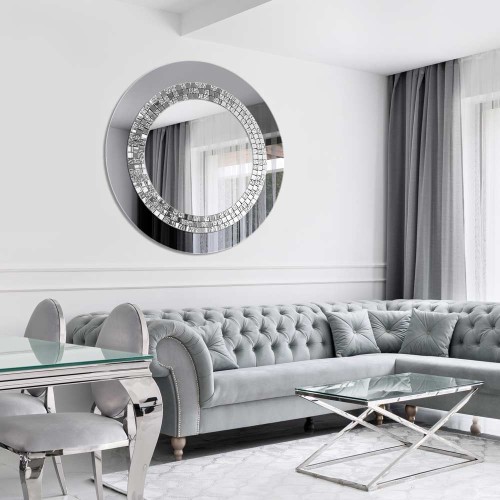 Lustro Glamour - dekoracyjne grafitowe w eleganckim wnętrzu. GieraDesign