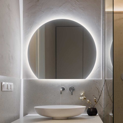 Lustro DiTagli - ścięte koło podświetlane. GieraDesign.