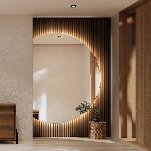 Lustro DiTagli - ścięte koło podświetlane. GieraDesign.