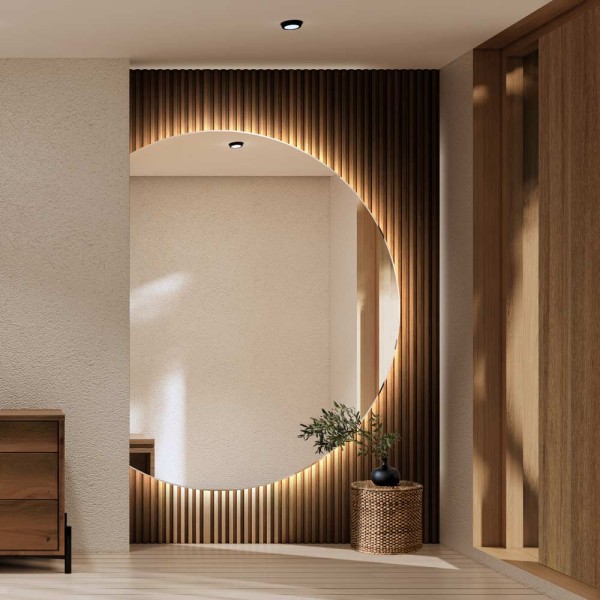 Lustro DiTagli - ścięte koło podświetlane. GieraDesign.