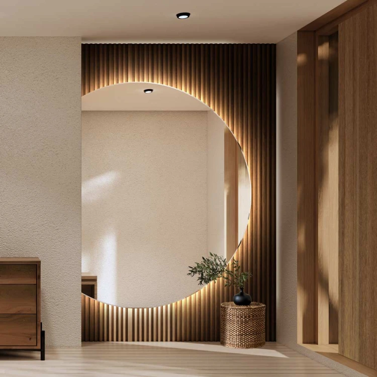 Lustro DiTagli - ścięte koło podświetlane. GieraDesign.