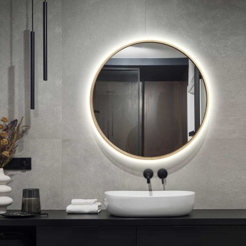 Lustro Scandi Wood  - podświetlane. GieraDesign