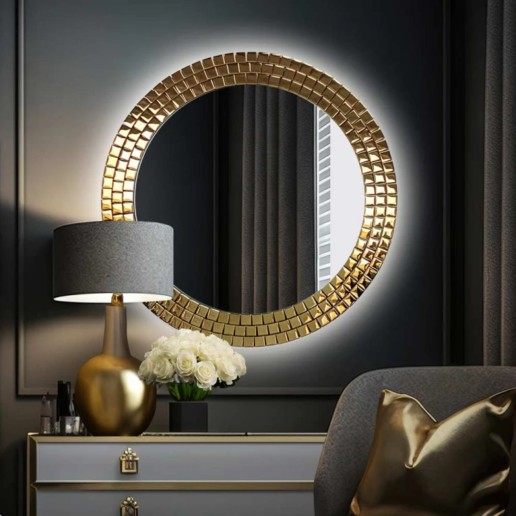 Lustro Aurora Gold podświetlane. GieraDesign