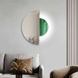 Lustro Luna — podświetlane, zielone, do pokoju