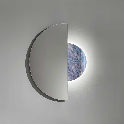 Lustro podświetlane Luna z dekoracją z postarzanego lustra. GieraDesign