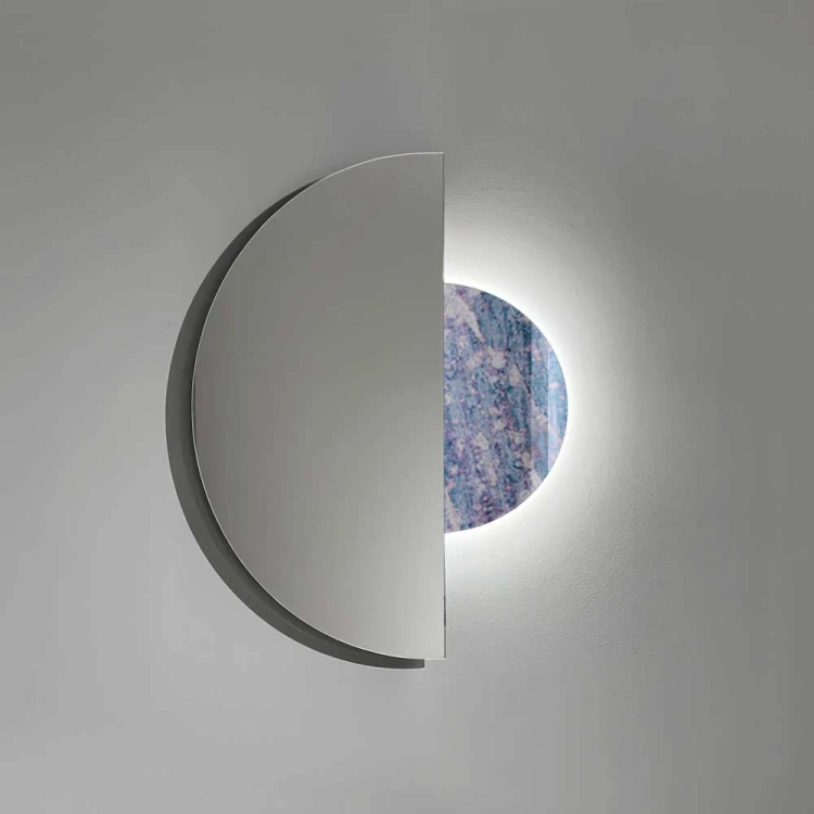 Lustro podświetlane Luna z dekoracją z postarzanego lustra. GieraDesign