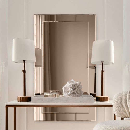 Eleganckie lustro Adena brązowe z ramą z fazowanymi krawędziami. GieraDesign