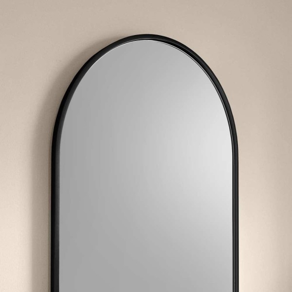 Lustro owalne Ambient Slim do korytarza czarne zbliżenie detale GieraDesign