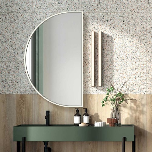 Lustro Portal Wide - półokrągłe, białe. GieraDesign