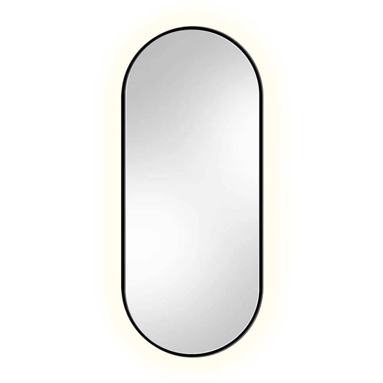 Ambient Slim  lustro - czarne, podświetlane do korytarza zbliżenie GieraDesign