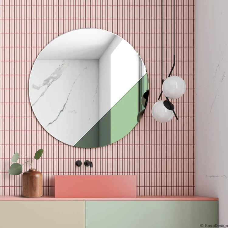Lustro Sunset – okrągłe z zieloną wstawką. GieraDesign