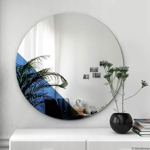 Lustro Sunset – okrągłe z niebieską wstawką. GieraDesign