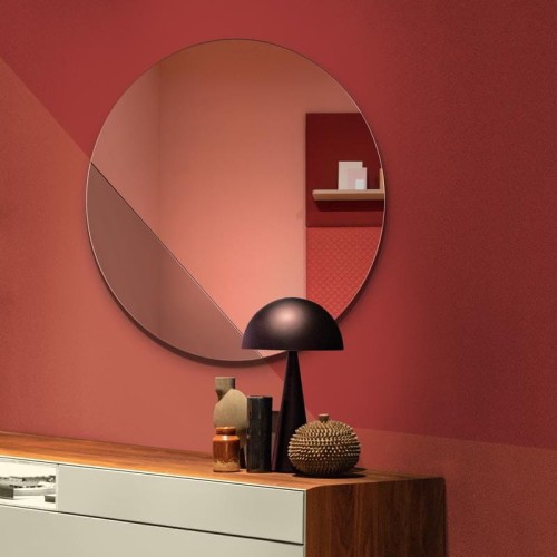Nowoczesne lustro Sunset z brązową wstawką. GieraDesign
