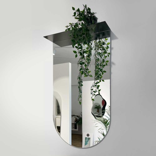Lustro z półką Arco o portalowym kształcie. GieraDesign