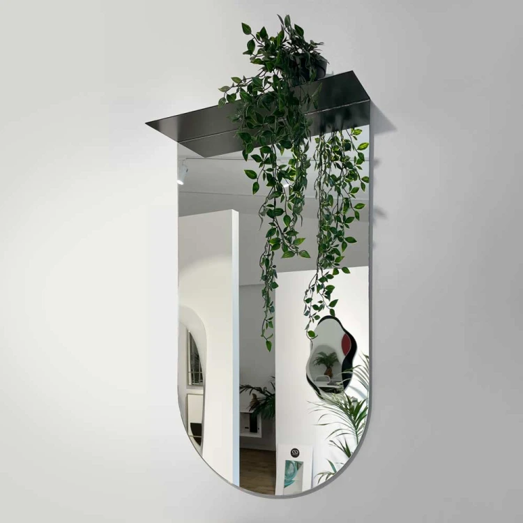 Lustro z półką Arco o portalowym kształcie. GieraDesign