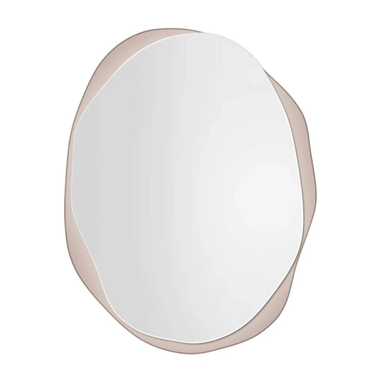 Lustro Osmo brązowe łazienkowe nieregularne na białym tle. GieraDesign