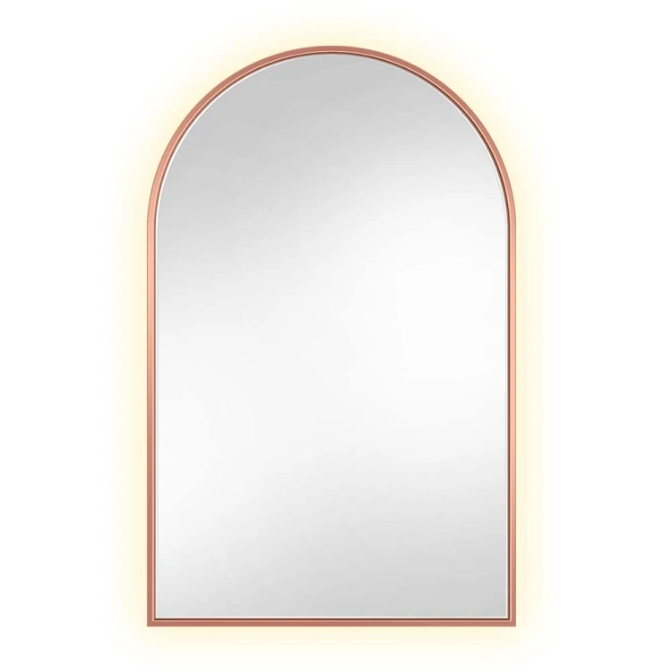 Lustro Portal miedziane półowalne podświetlane. GieraDesign