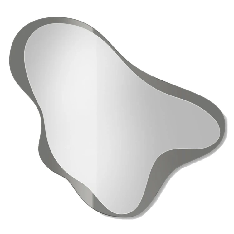 Nieregularne lustro Obses w grafitowej lustrzanej ramie, GieraDesign.