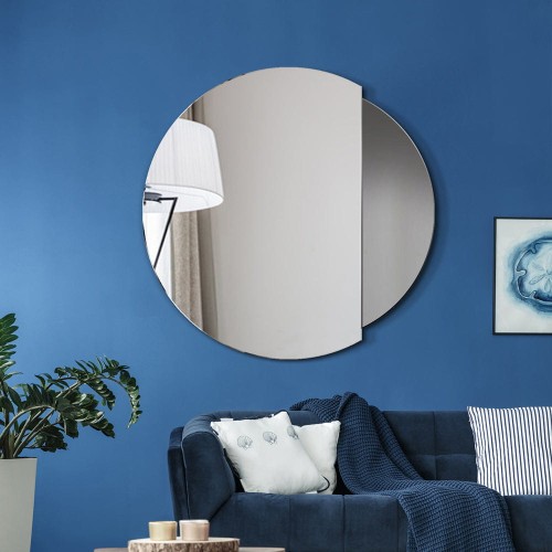 Lustro Eclipse nowoczesne grafitowe do salonu GieraDesign