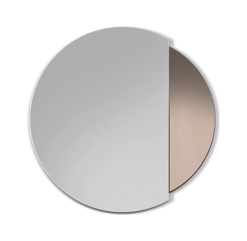 Lustro Eclipse brązowe okrągłe nowoczesne, zbliżenie GieraDesign.