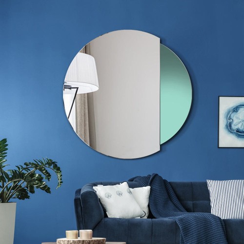 Lustro Eclipse zielone okrągłe nowoczesne GieraDesign.