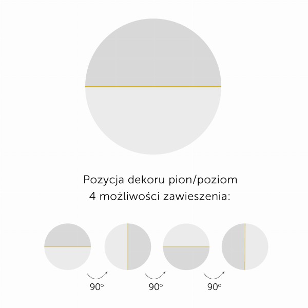 Pozycje wieszania lustra Demi: pion/poziom.
