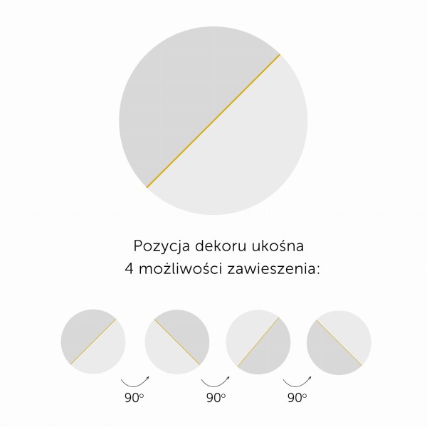 Pozycje wieszania lustra Demi ukośnie.