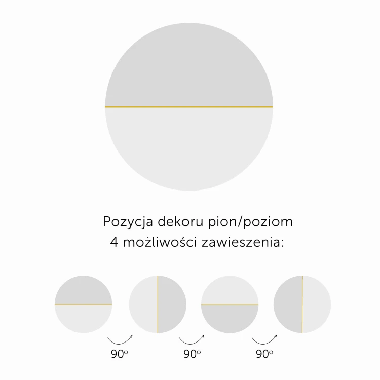 Pozycje wieszania lustra Demi: pion/poziom.